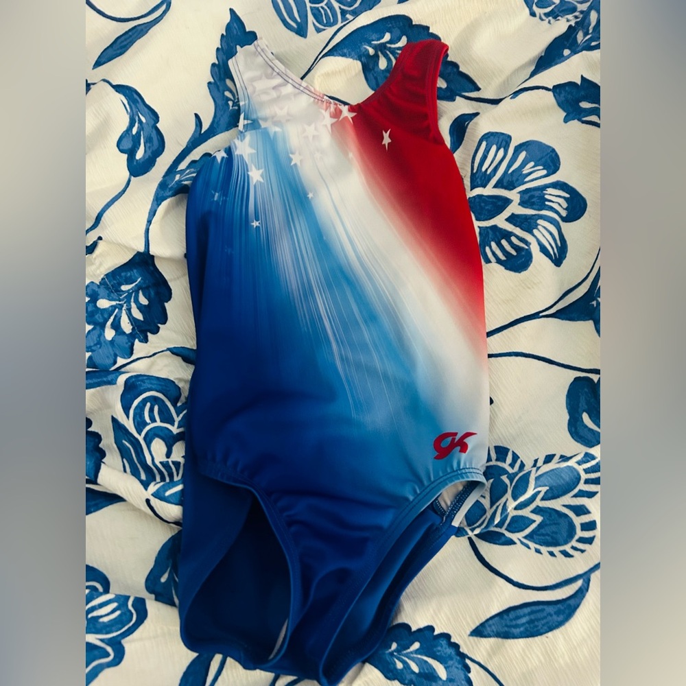 GK Red, White, and Blue Kids Leotard